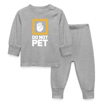 Do Not Pet Introvert Distance Calm Anti Social - Baby Sleepsuit - heather grey - Front