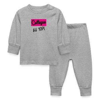 COLLEGUE. DEPART. EMPLOI. HUMOUR. MANAGER. CHEF - Pyjama Bébé - gris chiné - Devant
