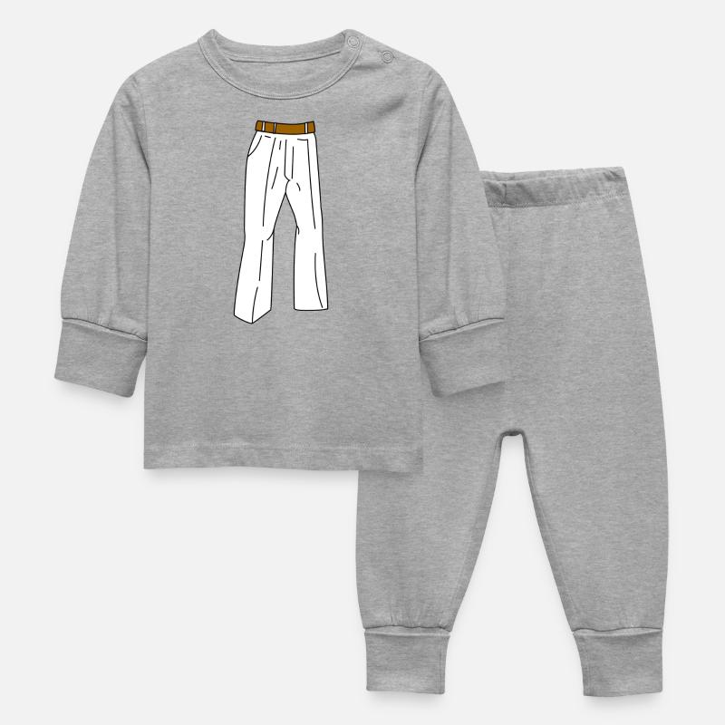 weisse hose - Baby Schlafanzug - Grau meliert