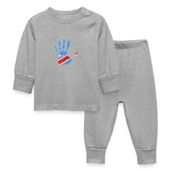 Main du drapeau du Congo - Stand with Congo - Pyjama Bébé - gris chiné - Devant