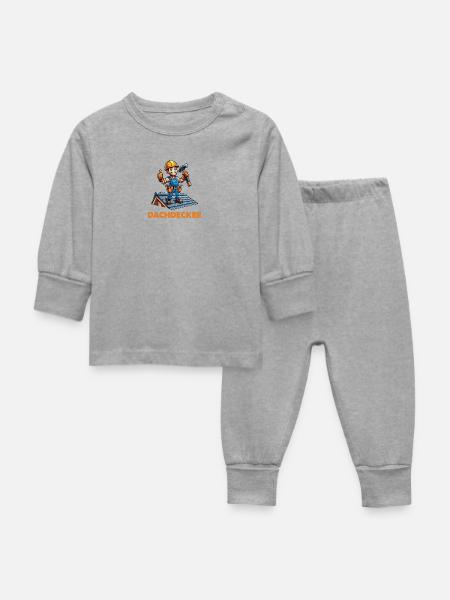 Dachdecker - Baby Schlafanzug - Grau meliert