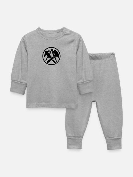 Dachdecker Zunft - Baby Schlafanzug - Grau meliert