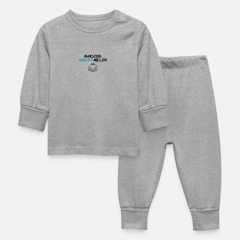 pulls à capuche surdimensionné - Pyjama Bébé - gris chiné