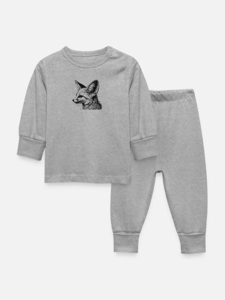 Fennek - Baby Schlafanzug - Grau meliert