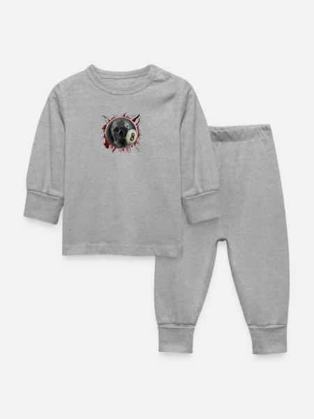 achten von Custom - Baby Schlafanzug - Grau meliert