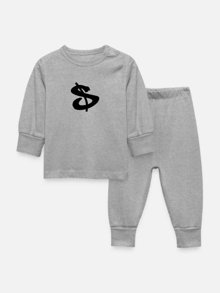 dollarzeichen - Baby Schlafanzug - Grau meliert