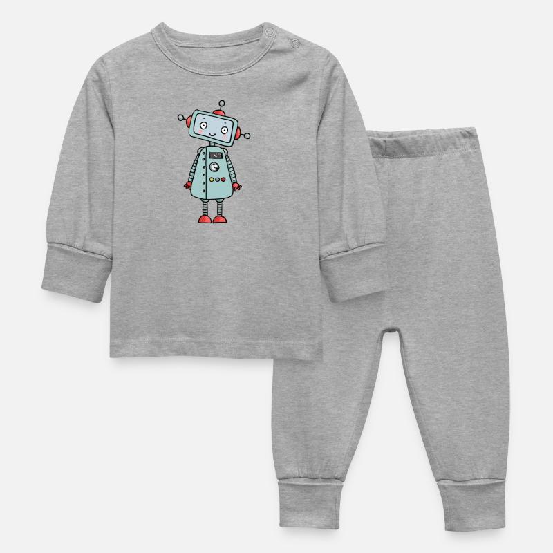 Robot super doux - Pyjama Bébé - gris chiné