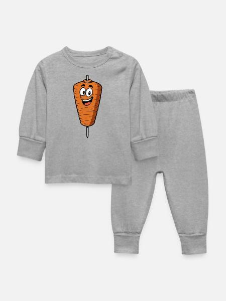 Döner Comic - Baby Schlafanzug - Grau meliert