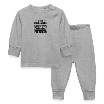 Franc comtois Ich halte meinen Mund nicht zu frank comté - Baby Schlafanzug - Grau meliert - Vorne