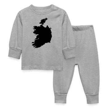 Ireland map - Baby Sleepsuit - heather grey - Front