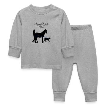 Ne marchez jamais seul chien cheval - Pyjama Bébé - gris chiné - Devant