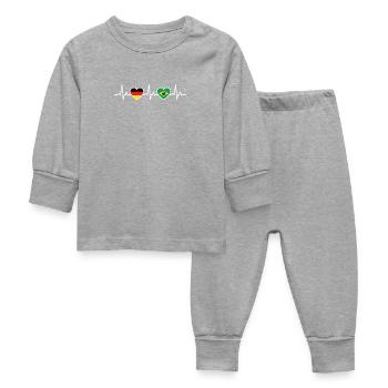 Brésil Allemagne Heartbeat Drapeau Brasili - Pyjama Bébé - gris chiné - Devant