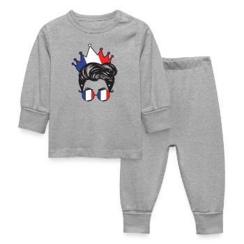 French Girl France Girl French France Women - Baby Sleepsuit - heather grey - Front