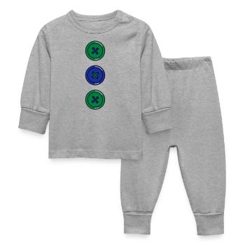 Buttons - Baby Sleepsuit - heather grey - Front
