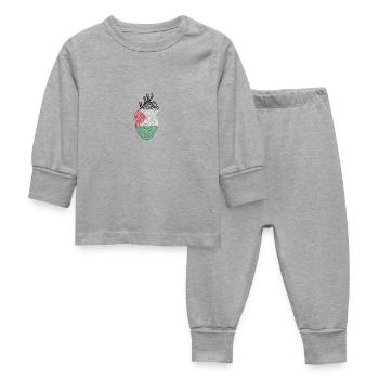 Palestine Heart – Freedom for Palestine - Baby Sleepsuit - heather grey - Front