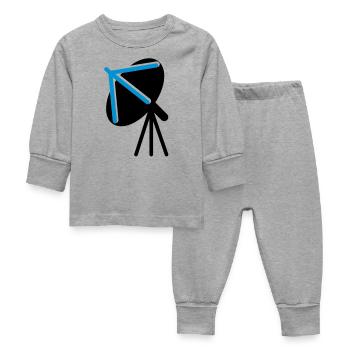antenne parabolique orientée vers le ciel - Pyjama Bébé - gris chiné - Devant
