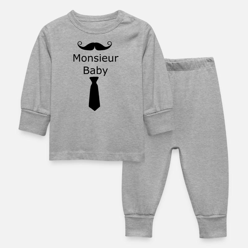 Monsieur Baby avec cravate - Pyjama Bébé - gris chiné