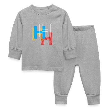 H Letter - Baby Sleepsuit - heather grey - Front
