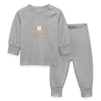 Lunar Energy Mondphasen - Baby Schlafanzug - Grau meliert - Vorne