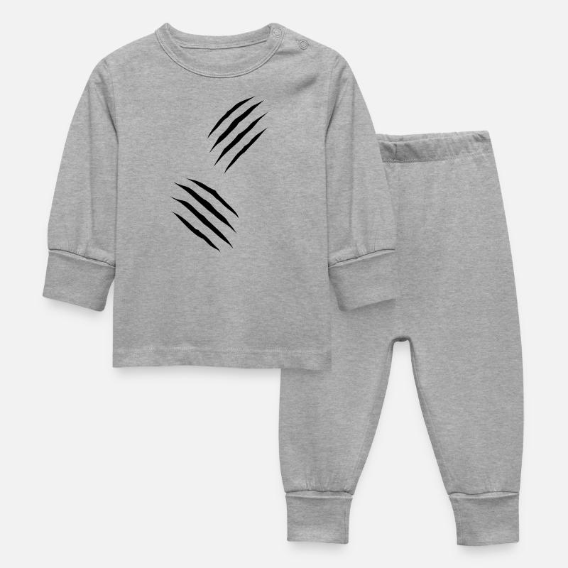 Two_Claws - Baby Sleepsuit - heather grey