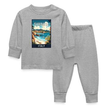 Découvrez le paradis côtier de la Sardaigne en Italie - Pyjama Bébé - gris chiné - Devant