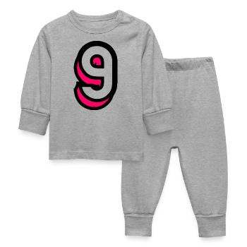 9. BIRTHDAY. HAPPY BIRTHDAY - Baby Sleepsuit - heather grey - Front