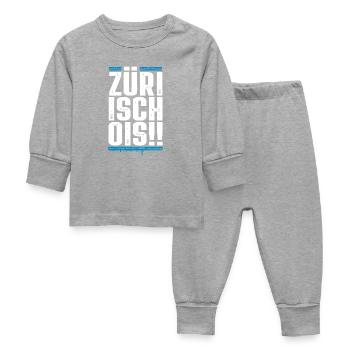 Züri isch ois - Zürich - Züri Regiert - Baby Schlafanzug - Grau meliert - Vorne