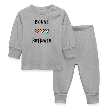 RETRAITE. BONNE RETRAITE. JOYEUSE RETRAITE. COEUR - Pyjama Bébé - gris chiné - Devant