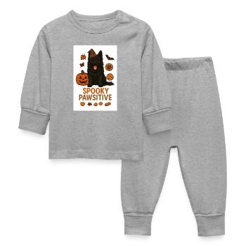 Spooky Pawsitive - Baby Sleepsuit - heather grey - Front