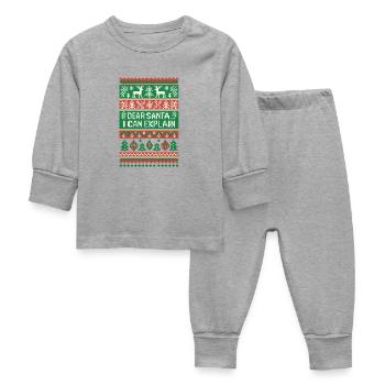 Vilain Noël Weihnachten Santa - Pyjama Bébé - gris chiné - Devant