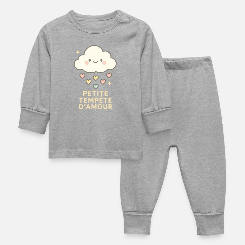 Petite Tempête d'Amour - Pyjama Bébé - gris chiné