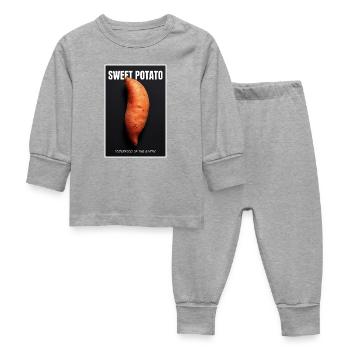 Impression de Superaliment de Patate Douce - Pyjama Bébé - gris chiné - Devant