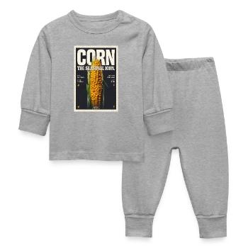 Corn: The Seasonal Icon - Baby Sleepsuit - heather grey - Front