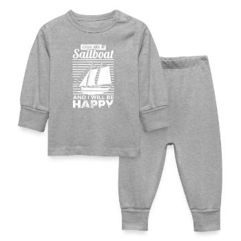Sailing saying - Baby Sleepsuit - heather grey - Front