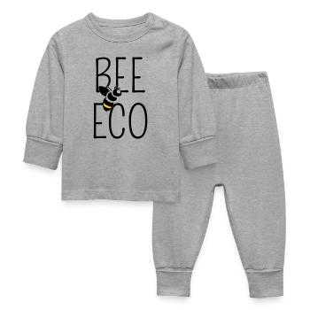Abeille Engagée Transition Bio - Pyjama Bébé - gris chiné - Devant