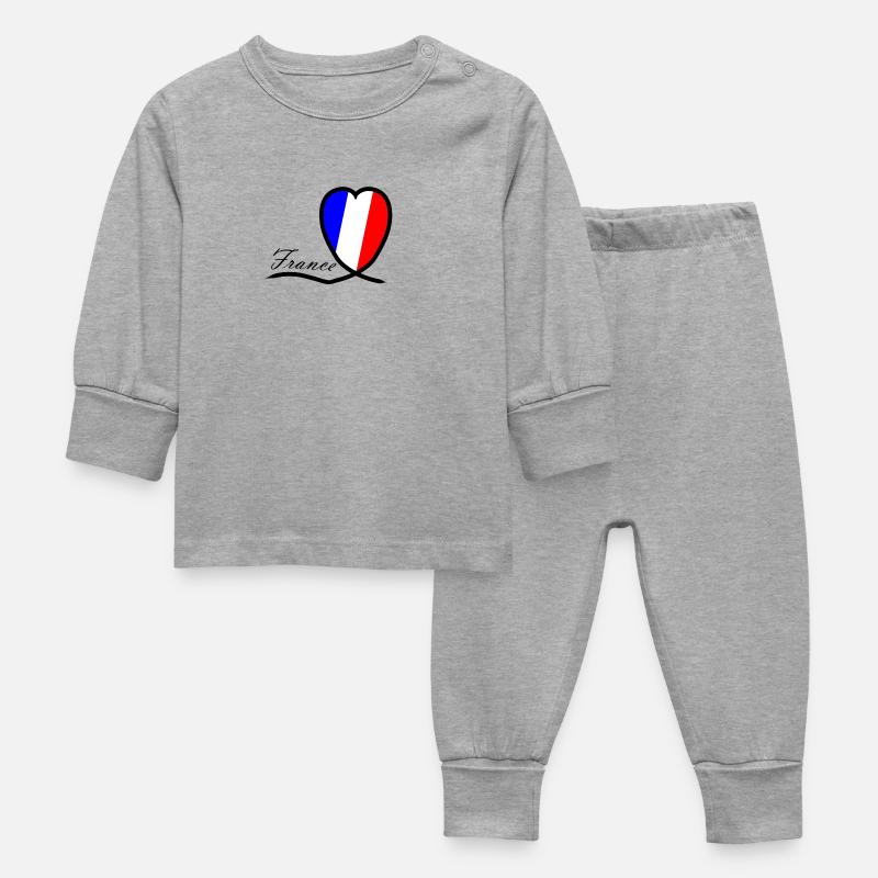 France Coeur Souvenir - Pyjama Bébé - gris chiné