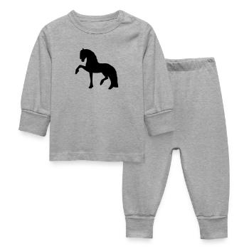 Spanish step - Baby Sleepsuit - heather grey - Front