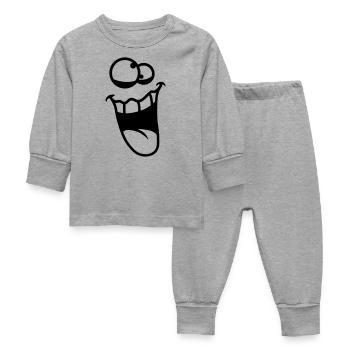 Crazy Face - Pyjama Bébé - gris chiné - Devant