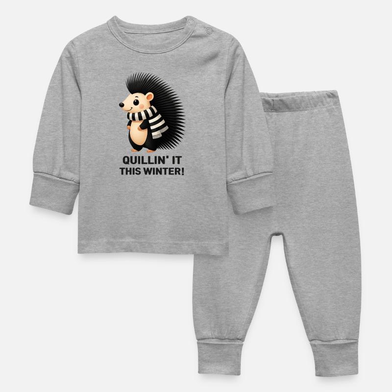 Quillin' it cet hiver ! - Pyjama Bébé - gris chiné