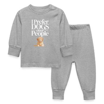 Je préfère les chiens aux humains - Pyjama Bébé - gris chiné - Devant
