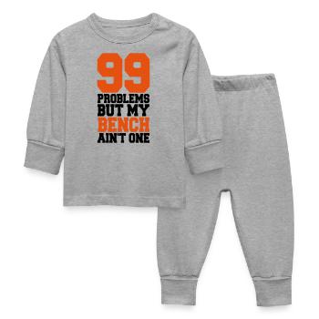 99 Problems But My Bench Ain´t One - Baby Sleepsuit - heather grey - Front