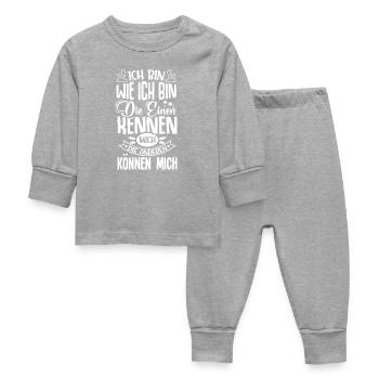 Je suis comme je suis, celui qui peut me connaître - Pyjama Bébé - gris chiné - Devant