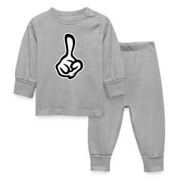 Index levé (doigt / main droite NEG2C) - Pyjama Bébé - gris chiné - Devant
