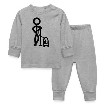 Stickman Clean - Baby Sleepsuit - heather grey - Front