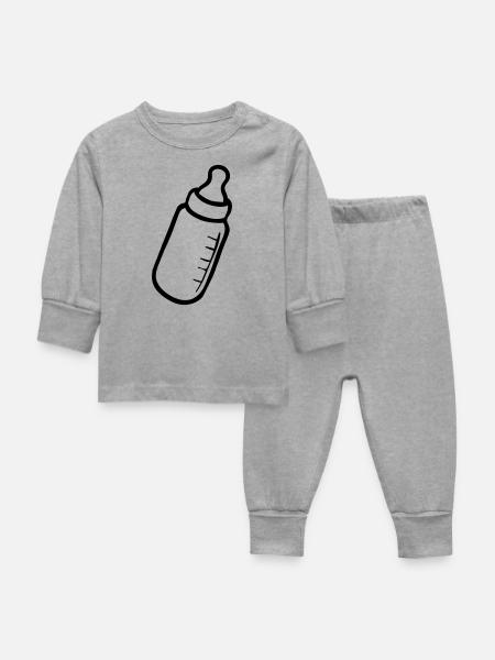 Biberon - Pyjama Bébé - gris chiné
