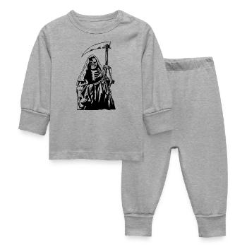 Horreur Mort Faux Scary Squelette Cadeau d’Halloween - Pyjama Bébé - gris chiné - Devant