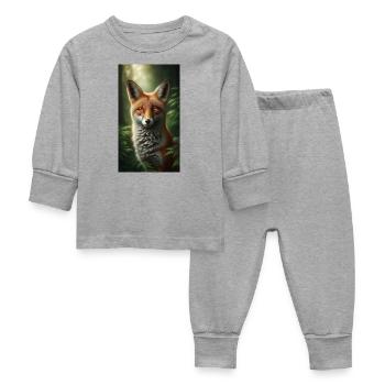 Fuchs - Baby Schlafanzug - Grau meliert - Vorne