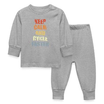 Calm cyclist - Baby Sleepsuit - heather grey - Front