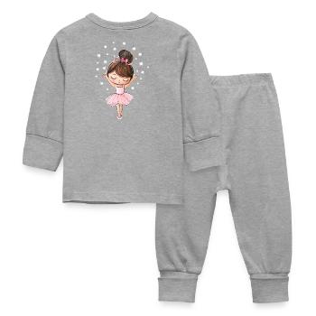 Ballerina with stars - Baby Sleepsuit - heather grey - Back