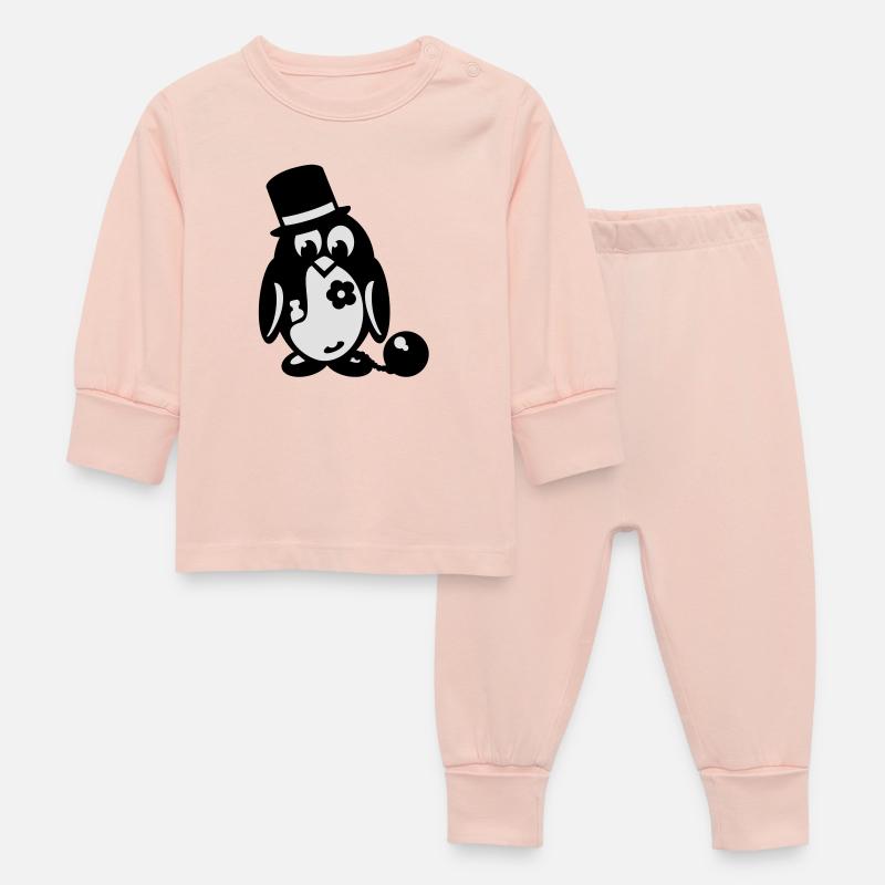 baccalauréat pingouin - Pyjama Bébé - rose cristal